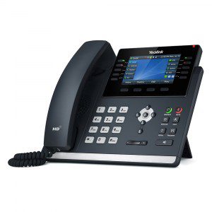 Yealink Gigabit IP phone with dual USB ports and 4.3 SIP-T46U left